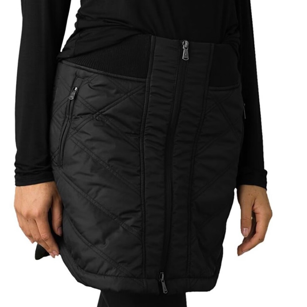 Prana Black Quilted Mini Skirt